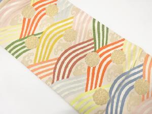 アンティーク　荒波に菊模様織り出し袋帯（材料）